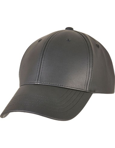 FLE-6245AL-Synthetic Leather Alpha Shape Dad Cap